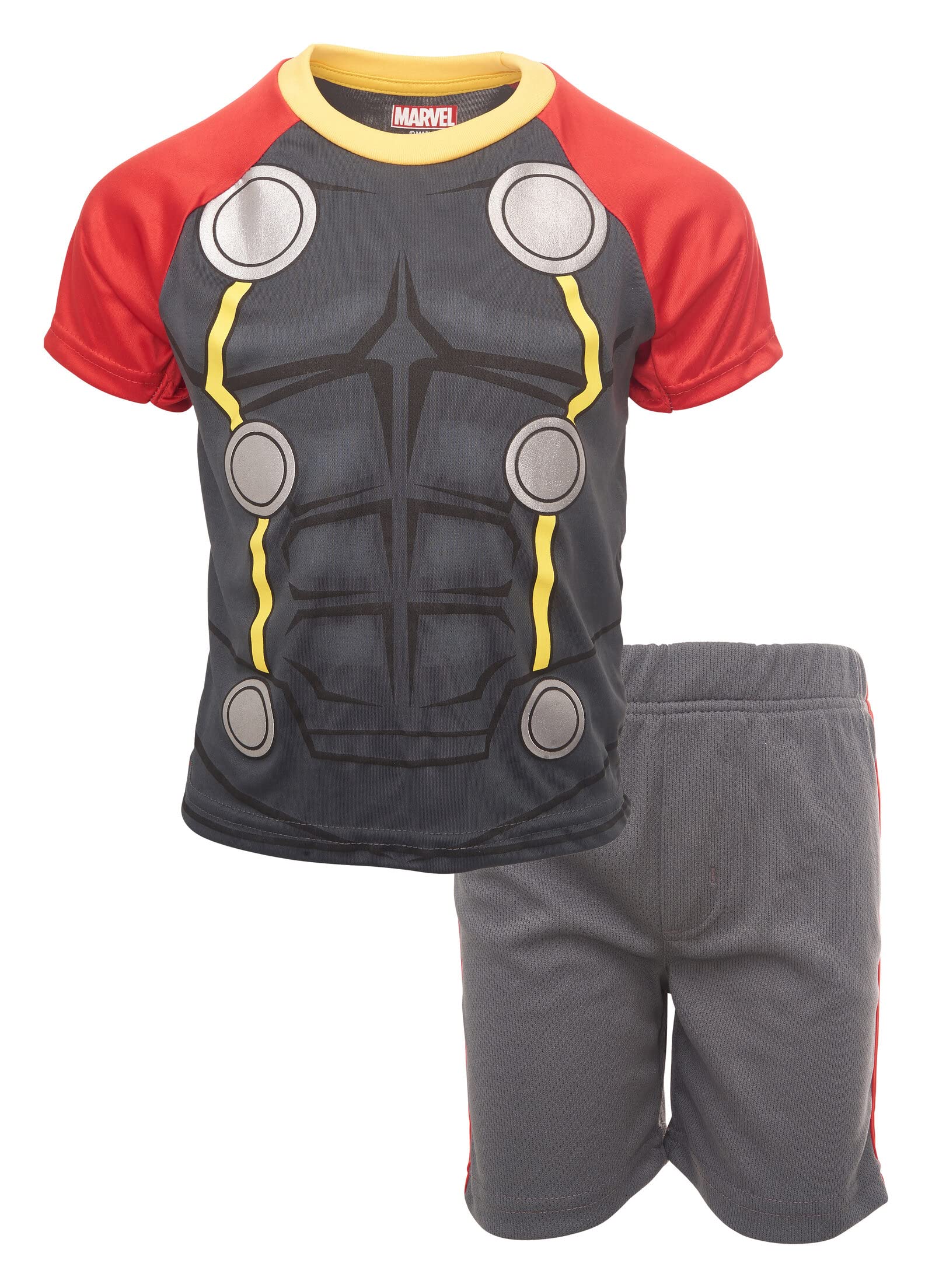 Marvel Avengers Captain America Iron Man Venom Hulk Cosplay Athletic T-Shirt and Shorts Outfit Set Toddler to Little Kid